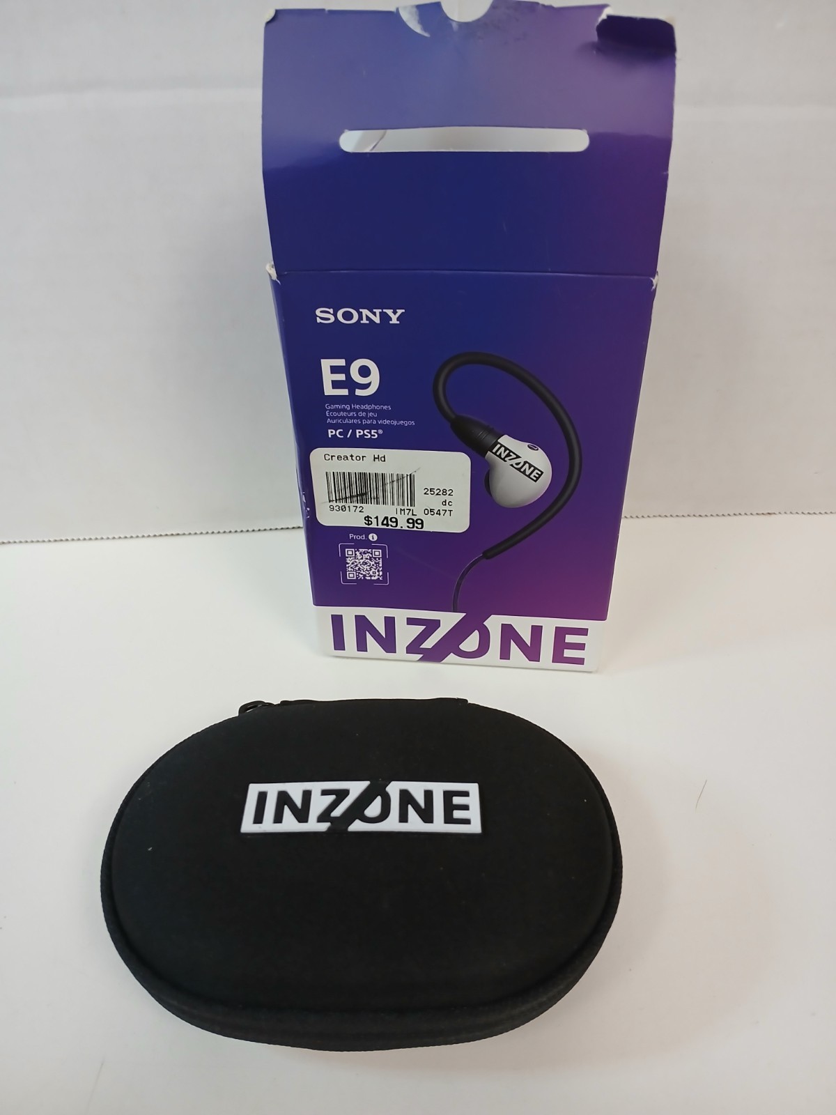 Sony Inzone E9 Wired Gaming Earbuds *NO ACCESSOROIES*