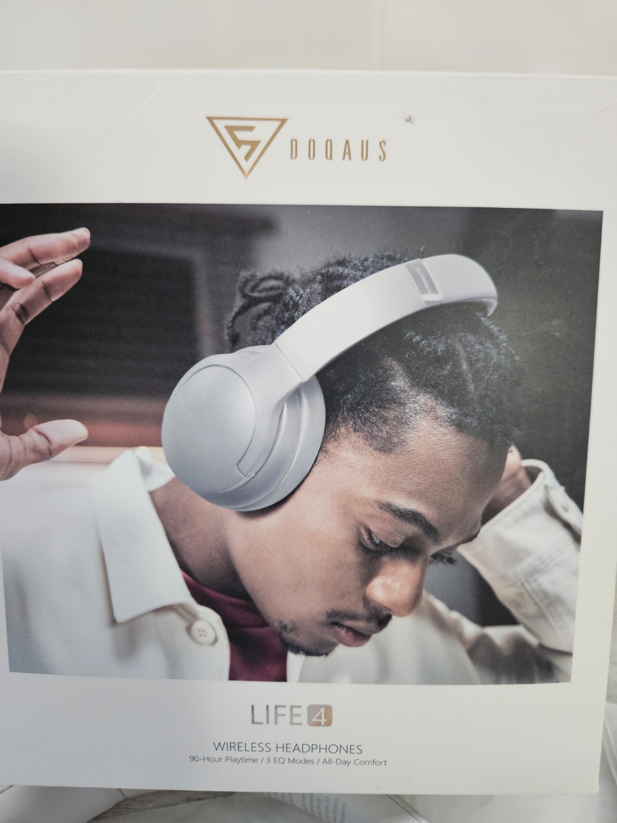 NEW Doqaus Life 4 Wireless Headphones Light Grey Gray Open Box New