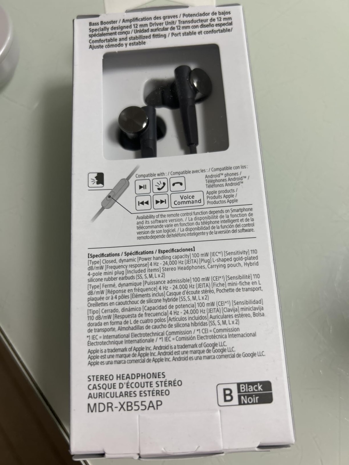 MDR-XB55AP Bass Booster In-Ear Headphones With Remote & Mic Black
