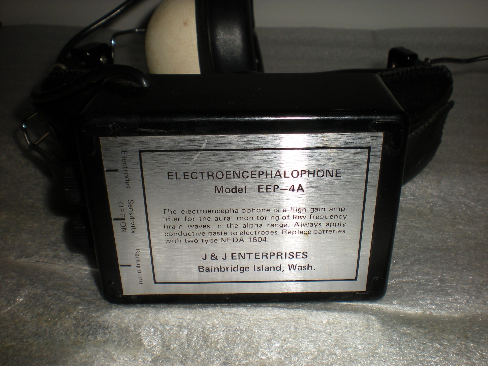 Rare J & J Enterprises ELECTROENCEPHALOPHONE Claricon EEP-4A Headphones 85-285A