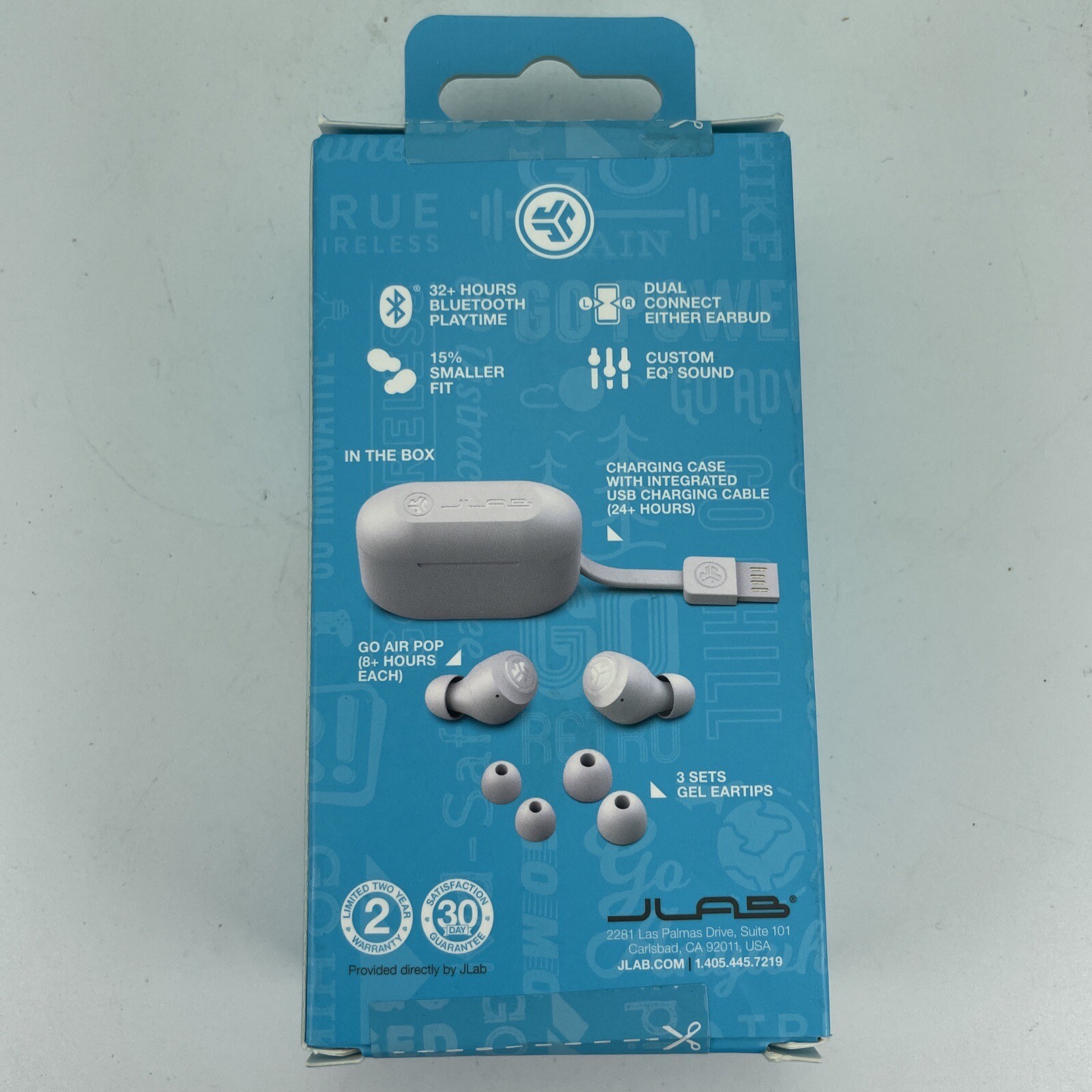 JLab GO Air POP True Wireless In Ear Headphones Lilac 32+ Hours Play Time New