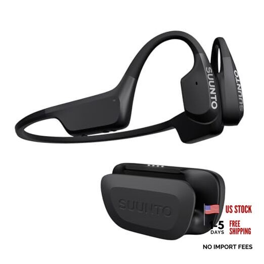 Aqua Open-Ear Swimming Bone Conduction Headphone, 32GB MP3 Bluetooth Black