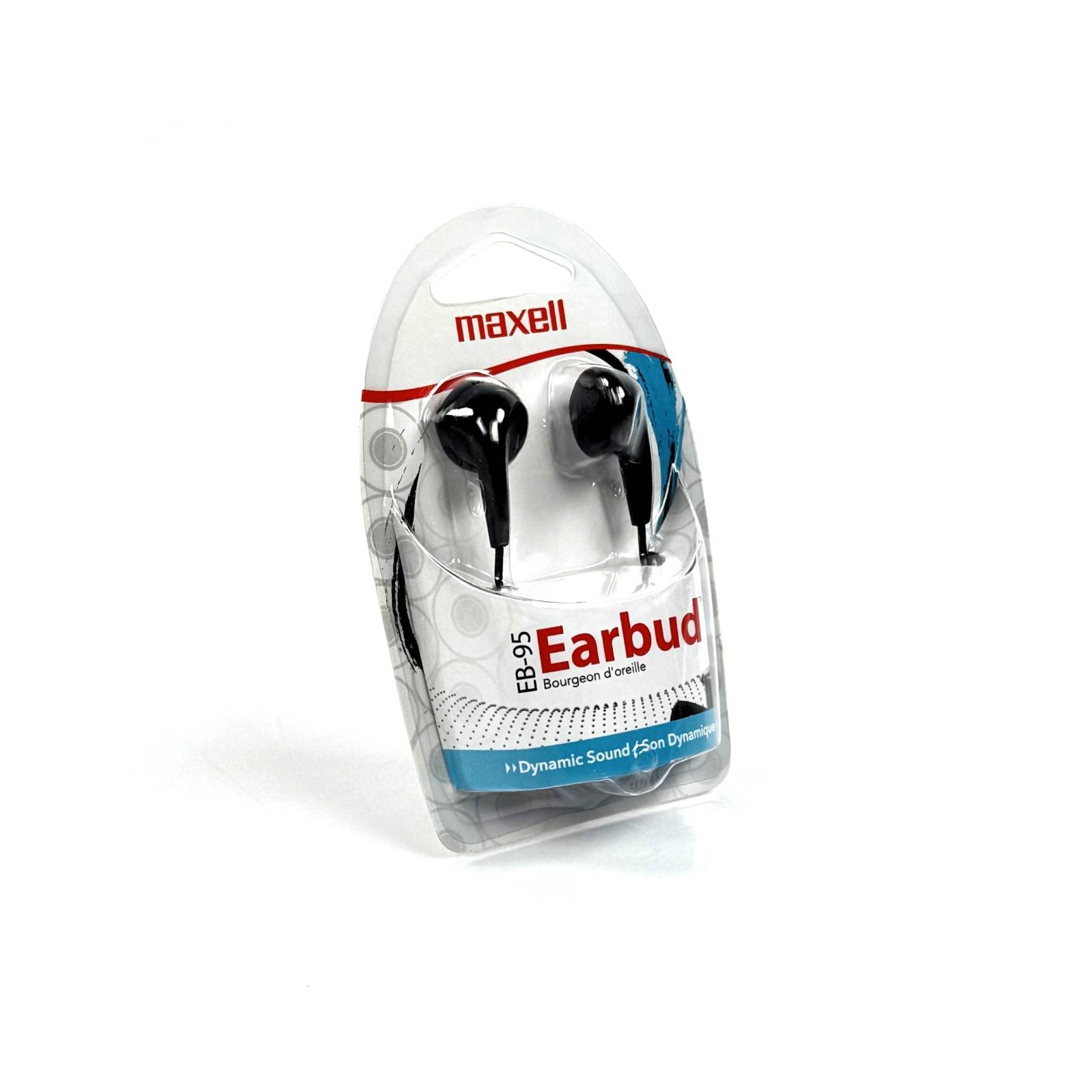 NEW Maxell EB95 Wired Stereo Earbuds Headphones Black 3.5mm 190560