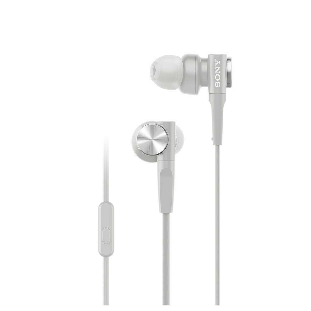 SONY MDR-XB55AP Bass Booster In-Ear Headphones With Mic – Grayish White Color