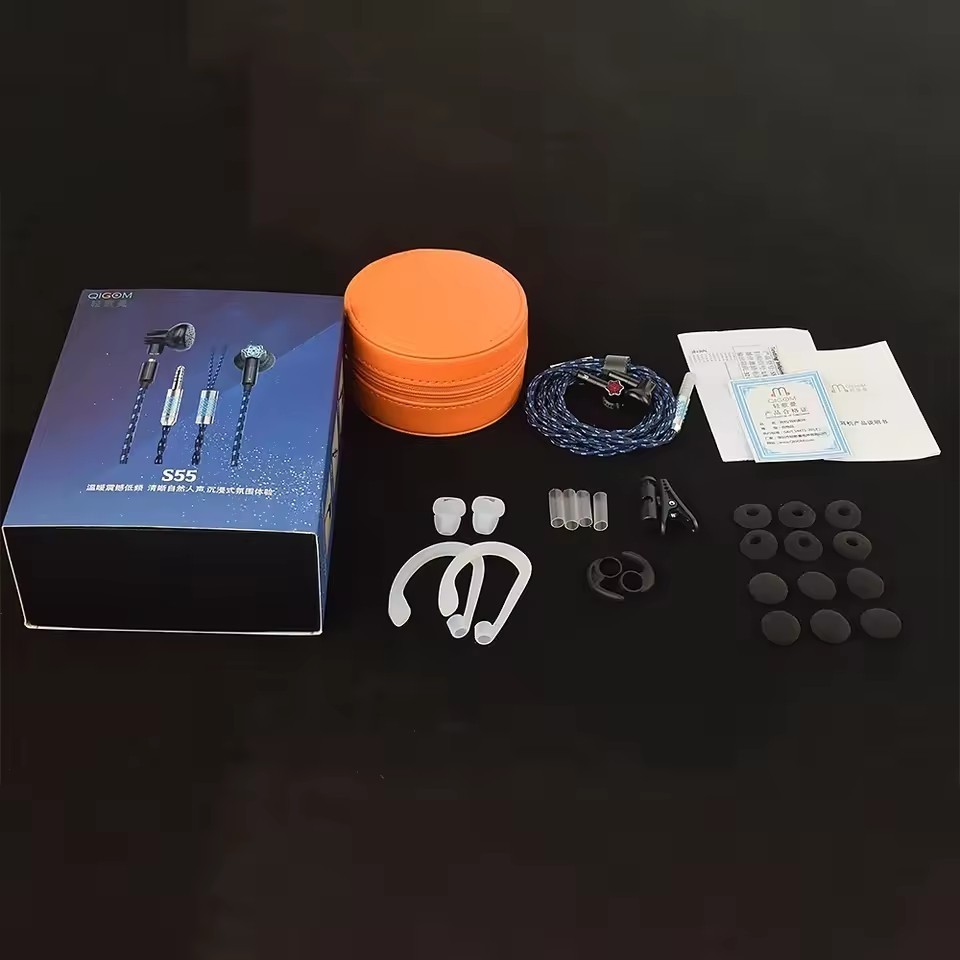 QIGOM S55 Magician IEMs HIFI Wired Flat-head Earphones 15.4mm Dynamic Driver