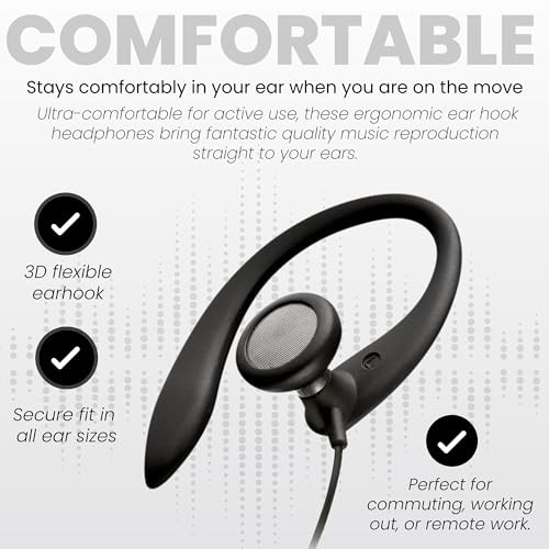 Philips SHS3200BK Flexible Earhook Headphones 3.5MM Black