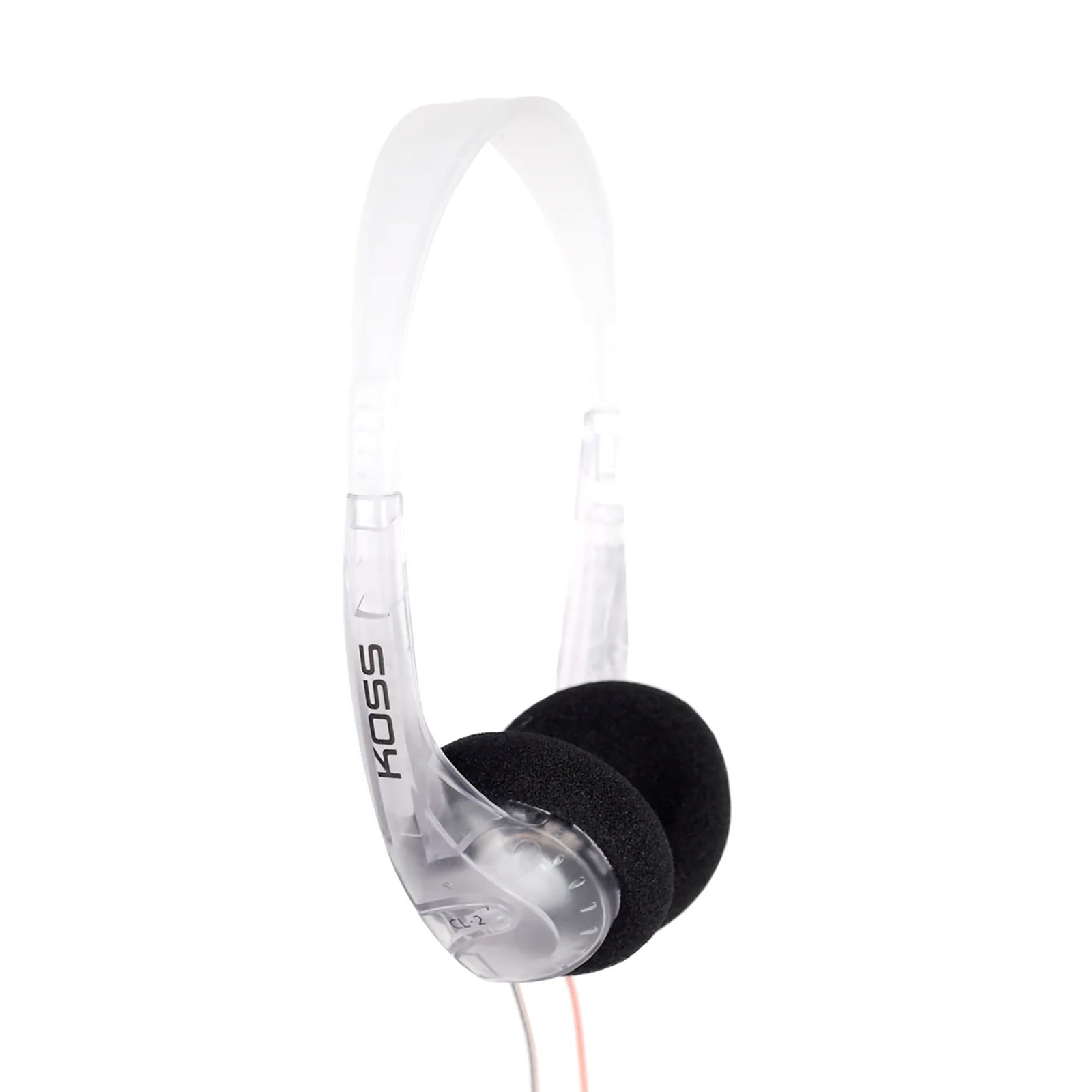 CL/2 Clear Transparent On-Ear Headphone Lightweight 3.5mm Jack 6 Foot Cord