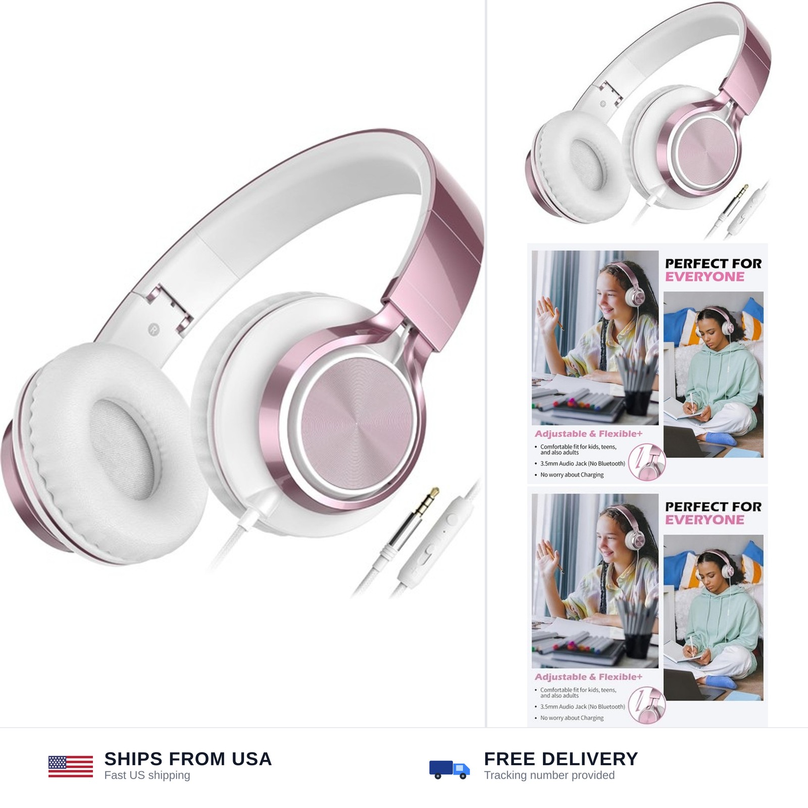AILIHEN C8 Wired Headphones with Mic & Volume Control – Noise Isolating On-Ea…