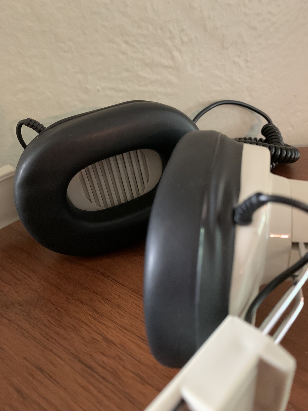 Beige Califone 2924AV-P Mono Headphones 6’ coiled cord and 1/4″ Plug