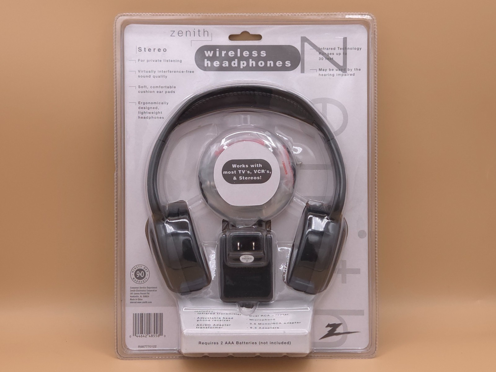 Vintage Zenith Wireless Headphones Kit Complete NIP Infrared Technology*See Desc