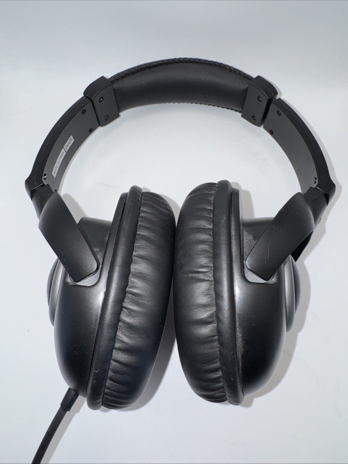 RadioShack Headphones Mens Black Wired Over Ear Coiled Cord Vintage