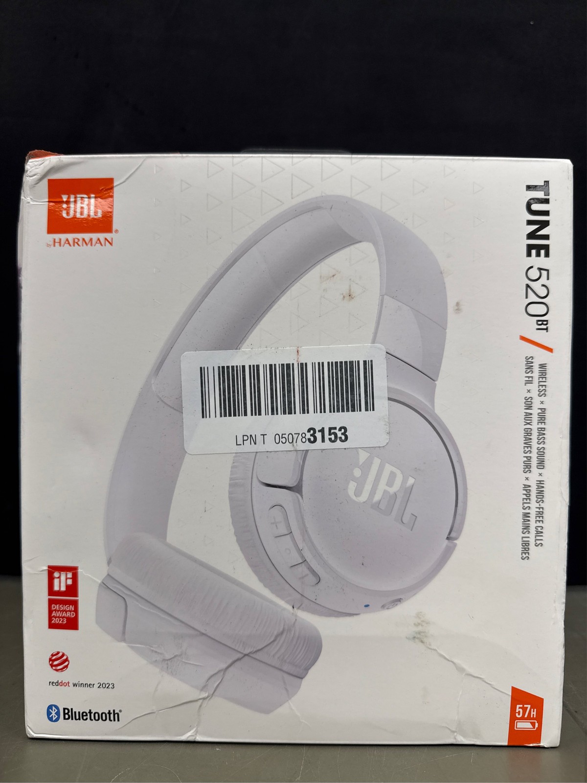 White JBL Tune 520BT Bluetooth Wireless On-Ear Headphones 2