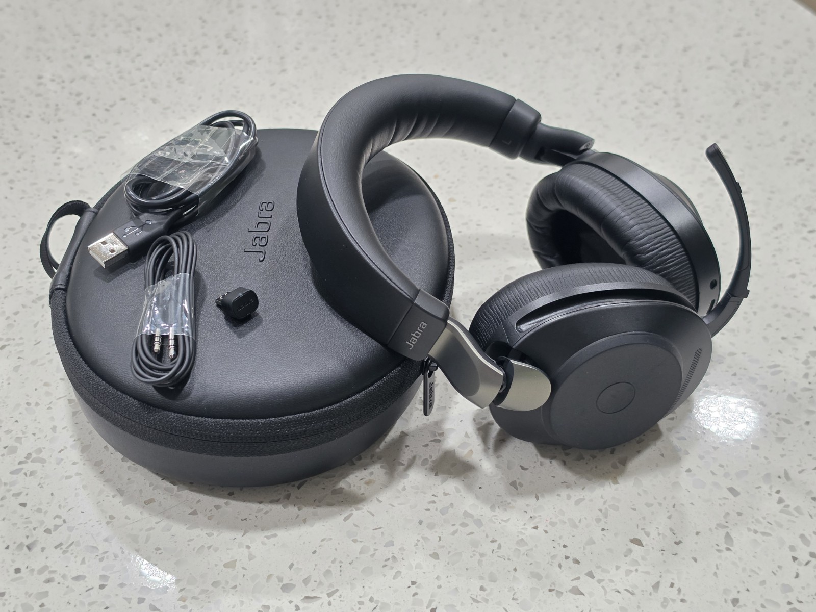 Jabra Evolve2 85 Bluetooth Headphones (USB-C Adapter) – Black