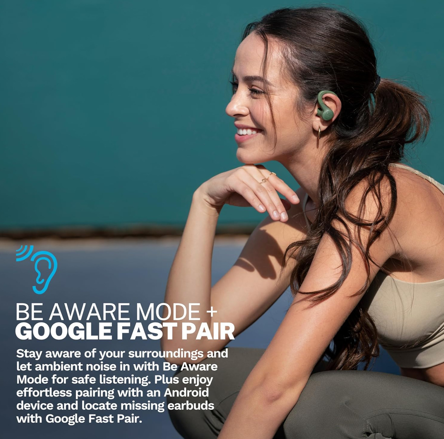 JLab Go Sport+ Workout Earbuds Featuring C3 Clear Calling Earhook Sport Design