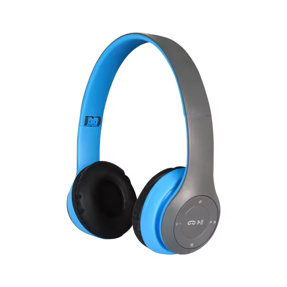 Bluetooth Headphones Wireless Over Ear Foldable 48H Battery FM Radio SD Card P47