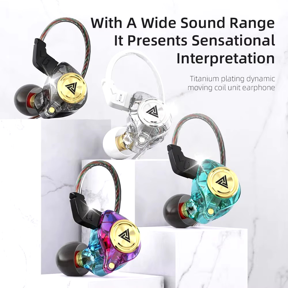 Qkz Wired Headphones AK3 With Microphone, HiFi Music Monitor**