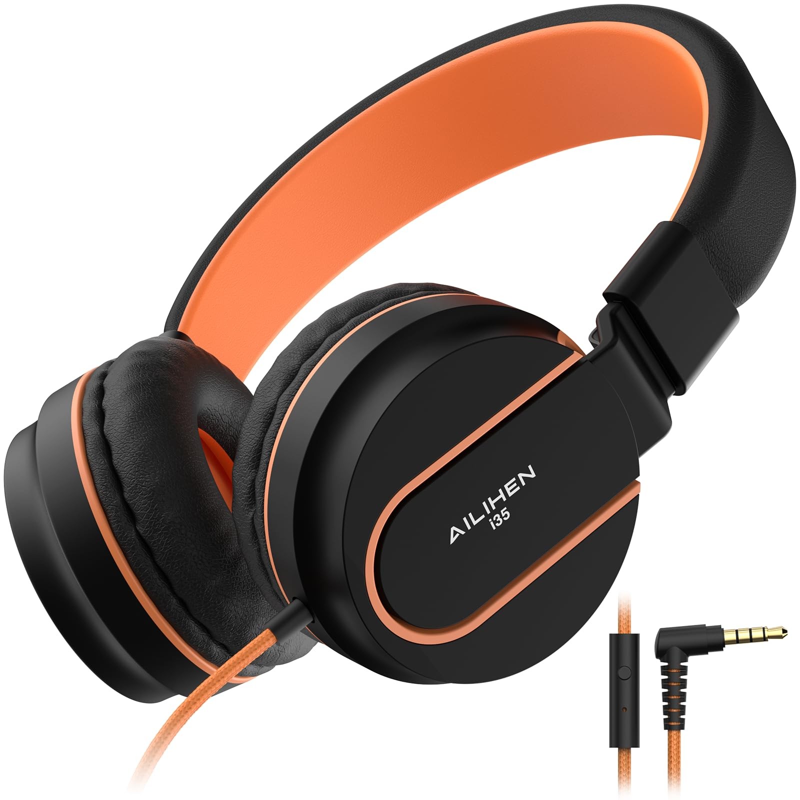 AILIHEN Kids Headphones, I35 On-Ear Headphones for School, Safe Volume 93dB, …