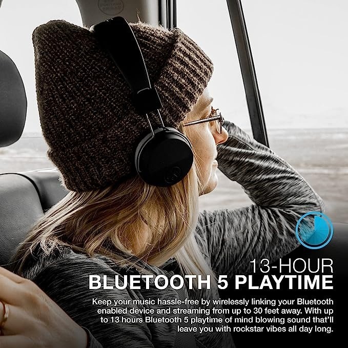JLab Neon Wireless Headphones, Refurbished, Bluetooth, Adjustable Headband