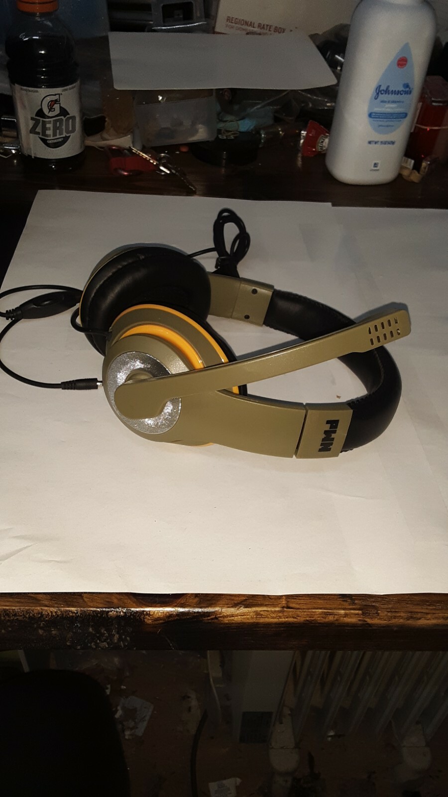 AUDIO COUNCIL PWN GAMING HEADSET HEADPHONES WITH BOOM MIC OLIVE GREEN uns nwop