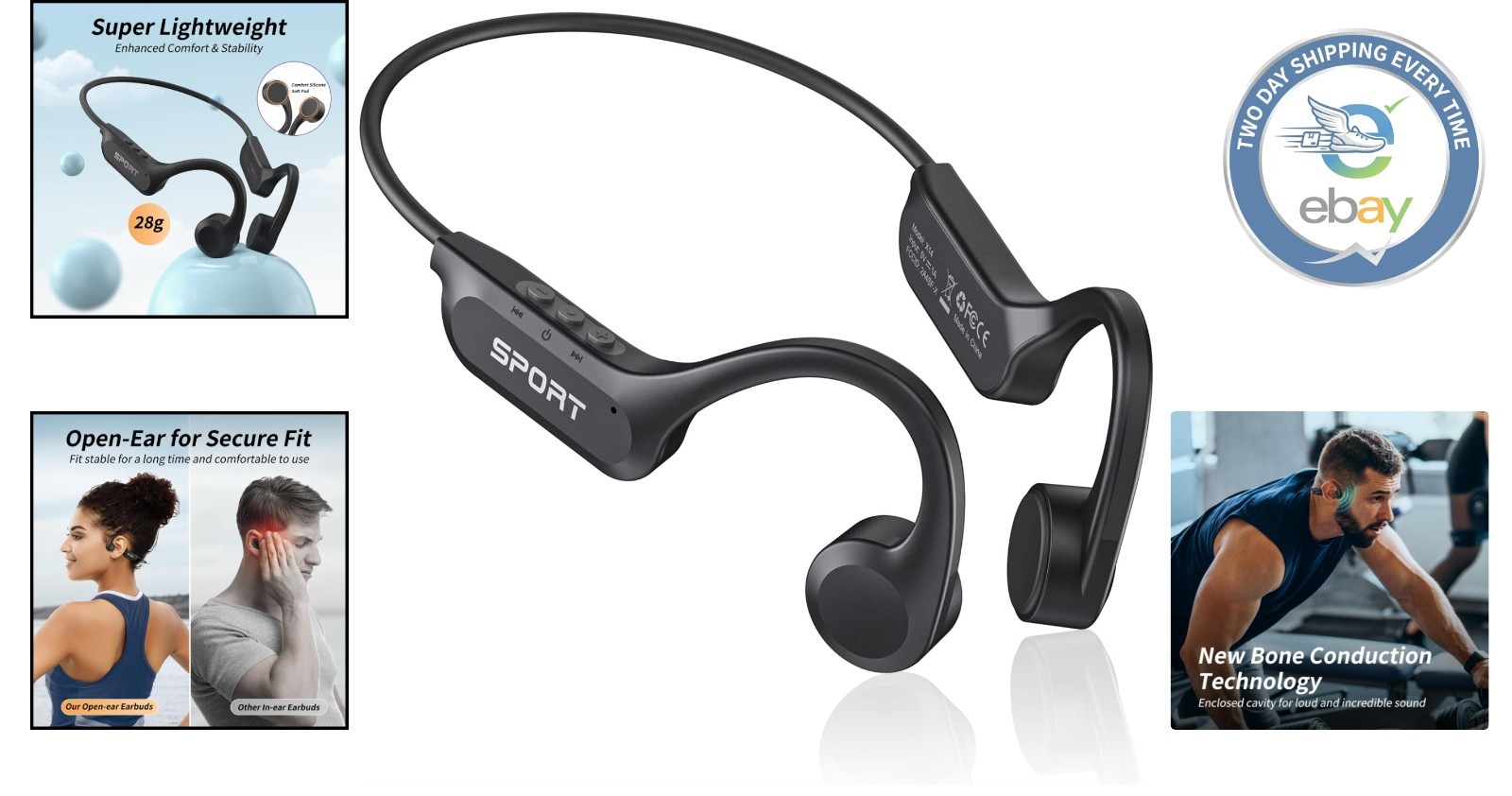Exceptional Sound & Comfort: Waterproof Bluetooth 5.4 Bone Conduction Headphones
