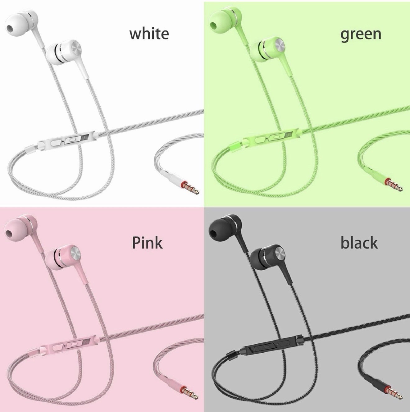 8 Pairs Wired Earbuds with Microphone & Volume Control, in Ear Earphone 3.5mm
