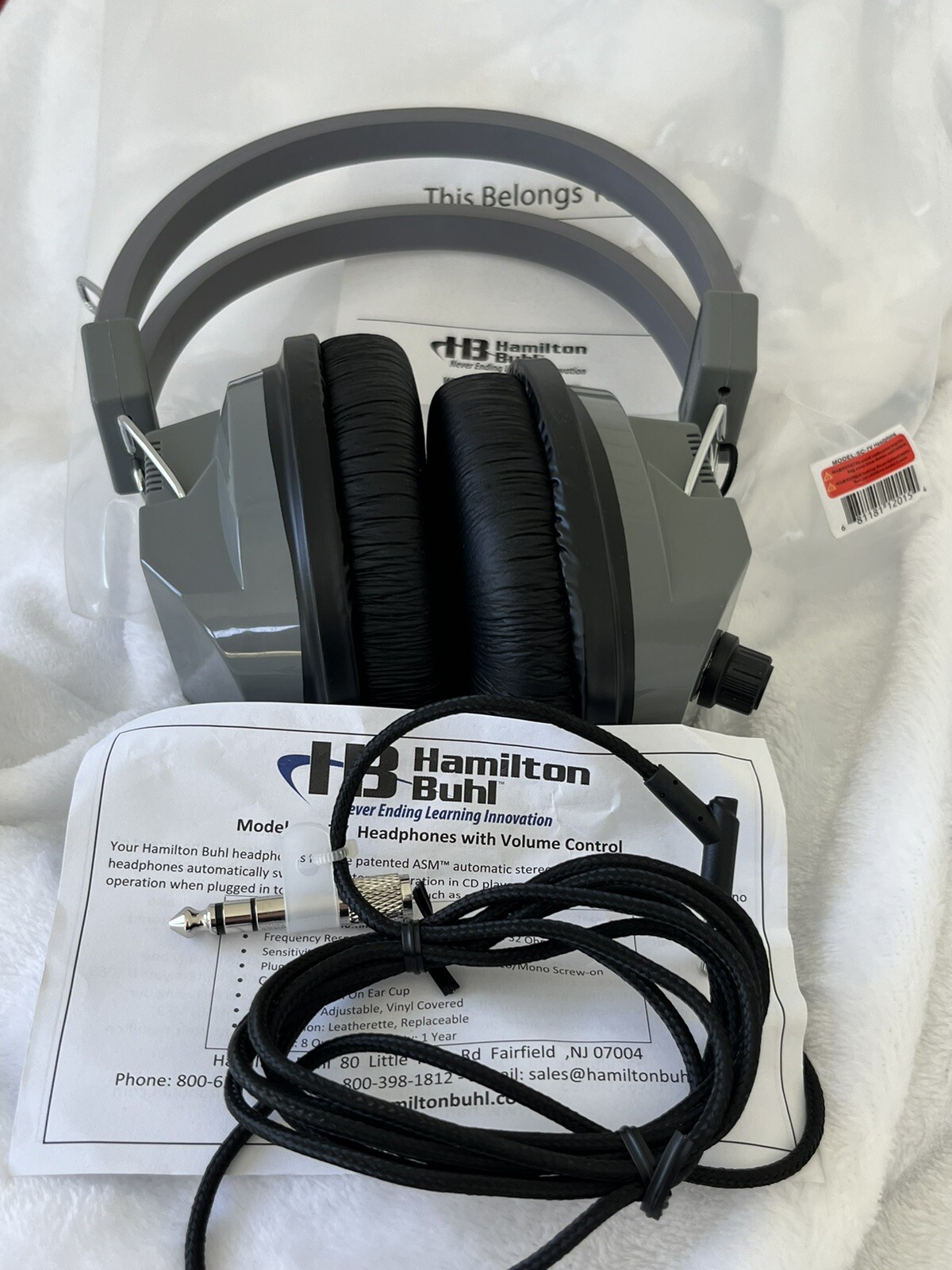Hamilton Buhl SchoolMate Deluxe Stereo Headphone w/ 3.5 mm Plug & Volume Control