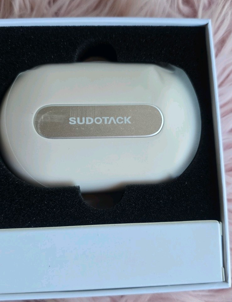 SUDOTACK Ultrafit Wireless Open Ear Headphones, Up to 30 Hours Playtime Beige