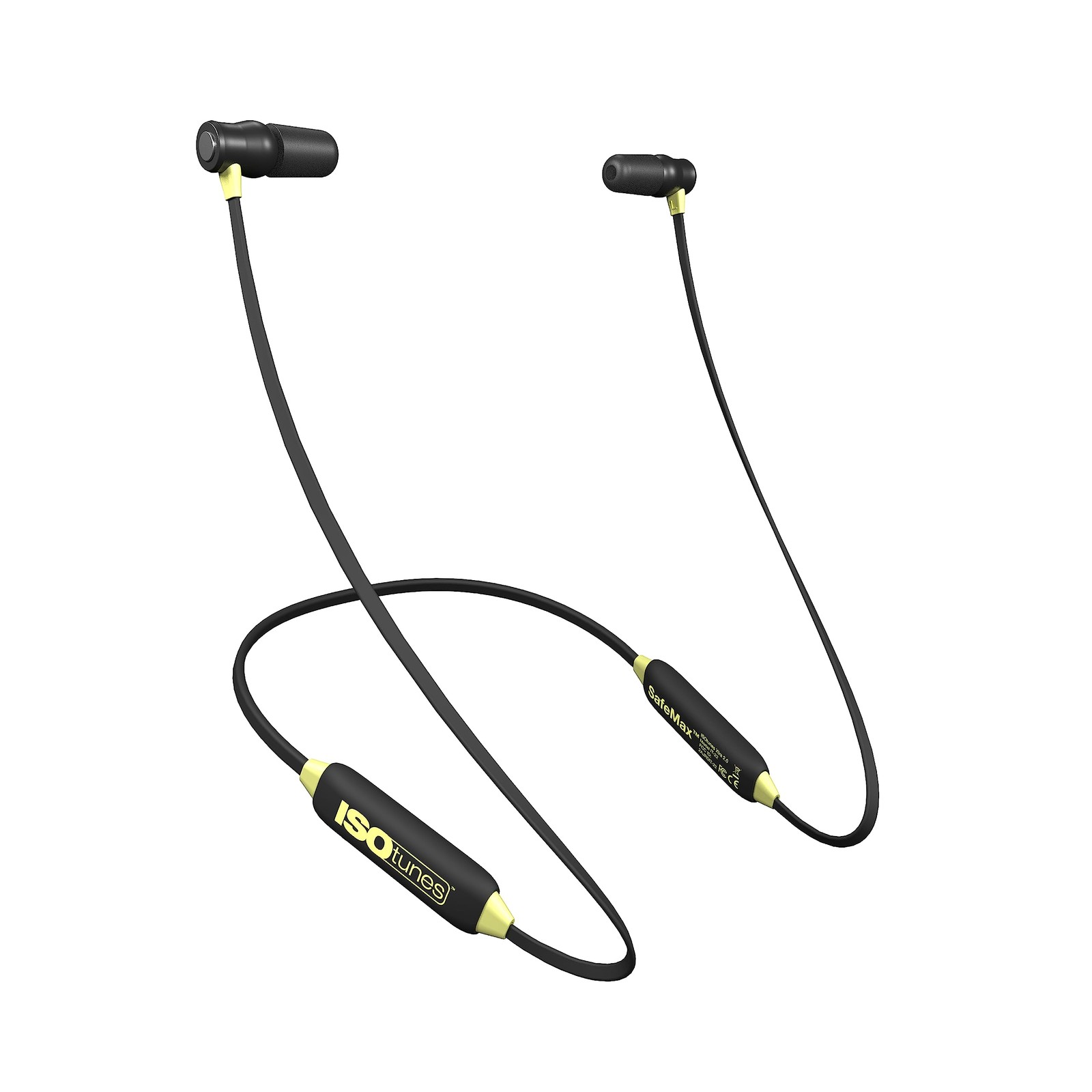 Black Yellow Noise Cancelling Headphones 11 Hour Battery IP67 Waterproof