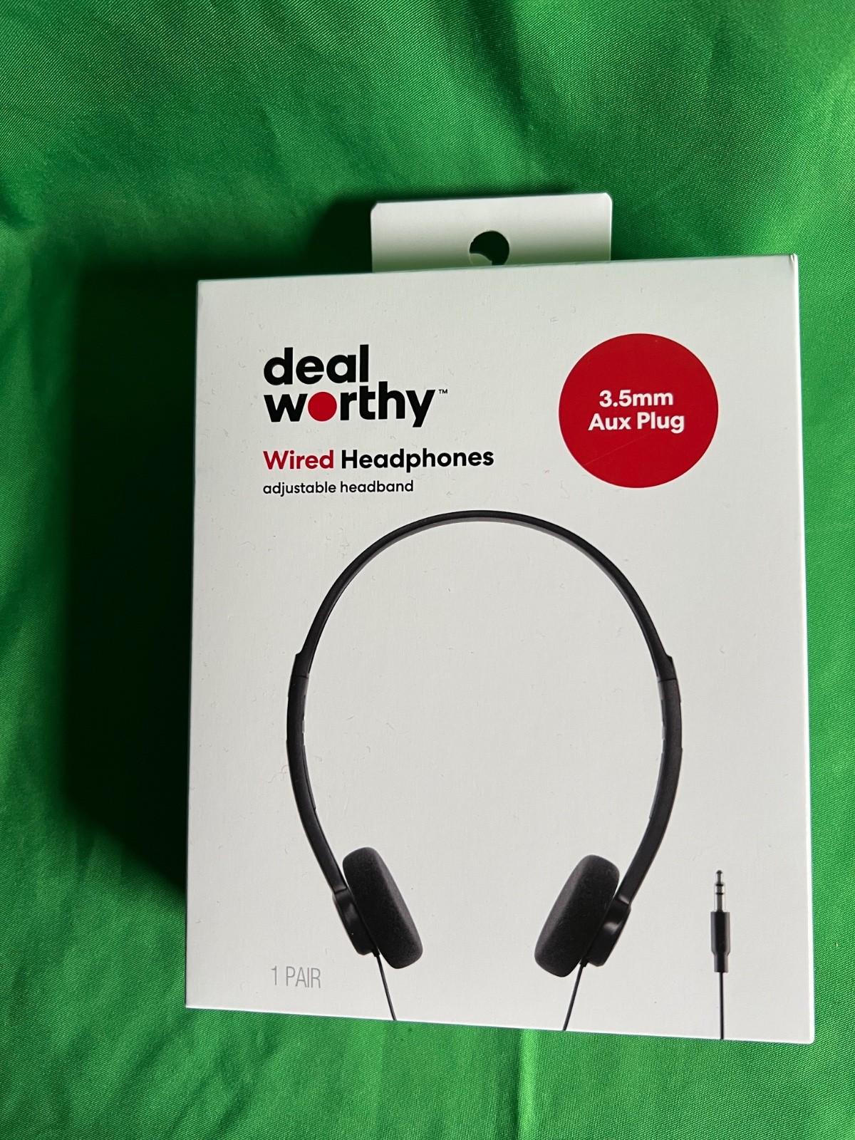 deal worthy Wired Headphones Black 3.5mm Jack Adjustable Headband On-Ear + CD