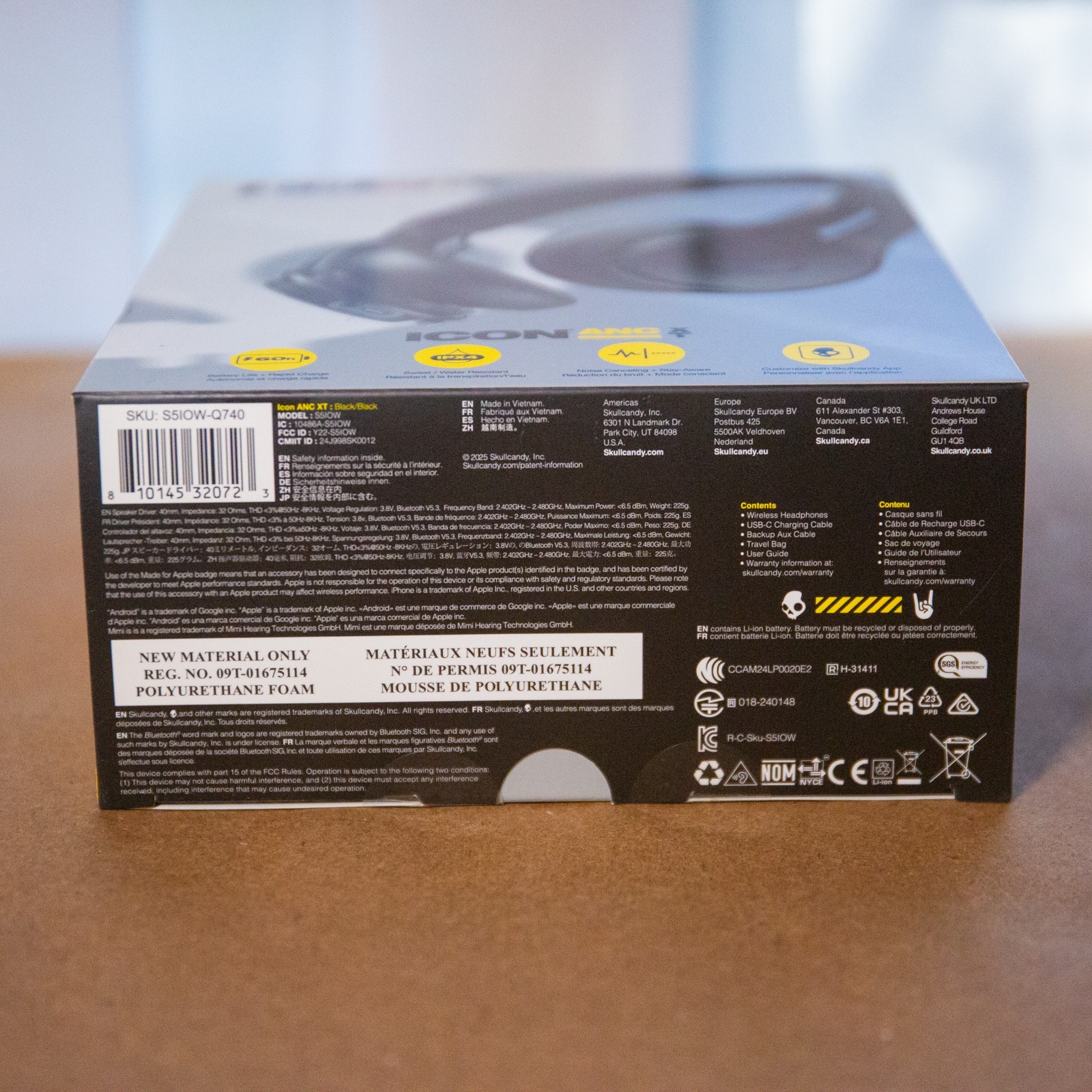 NEW – Skullcandy ICON ANC XT Headphones – Black, NIB iPhone Android Compatible