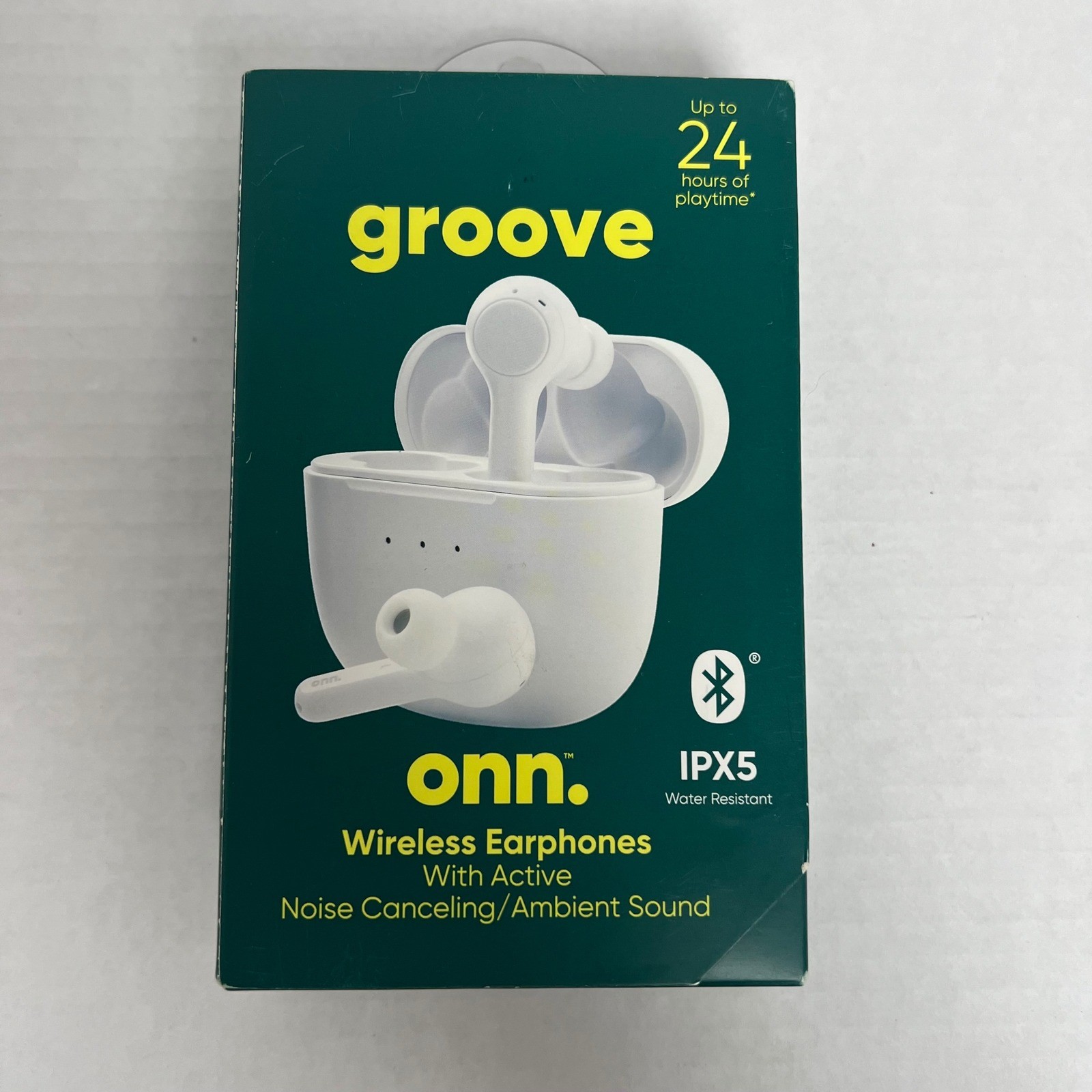 onn. Groove Wireless Earphones Active Noise Canceling White 100024715 IPX5 NEW