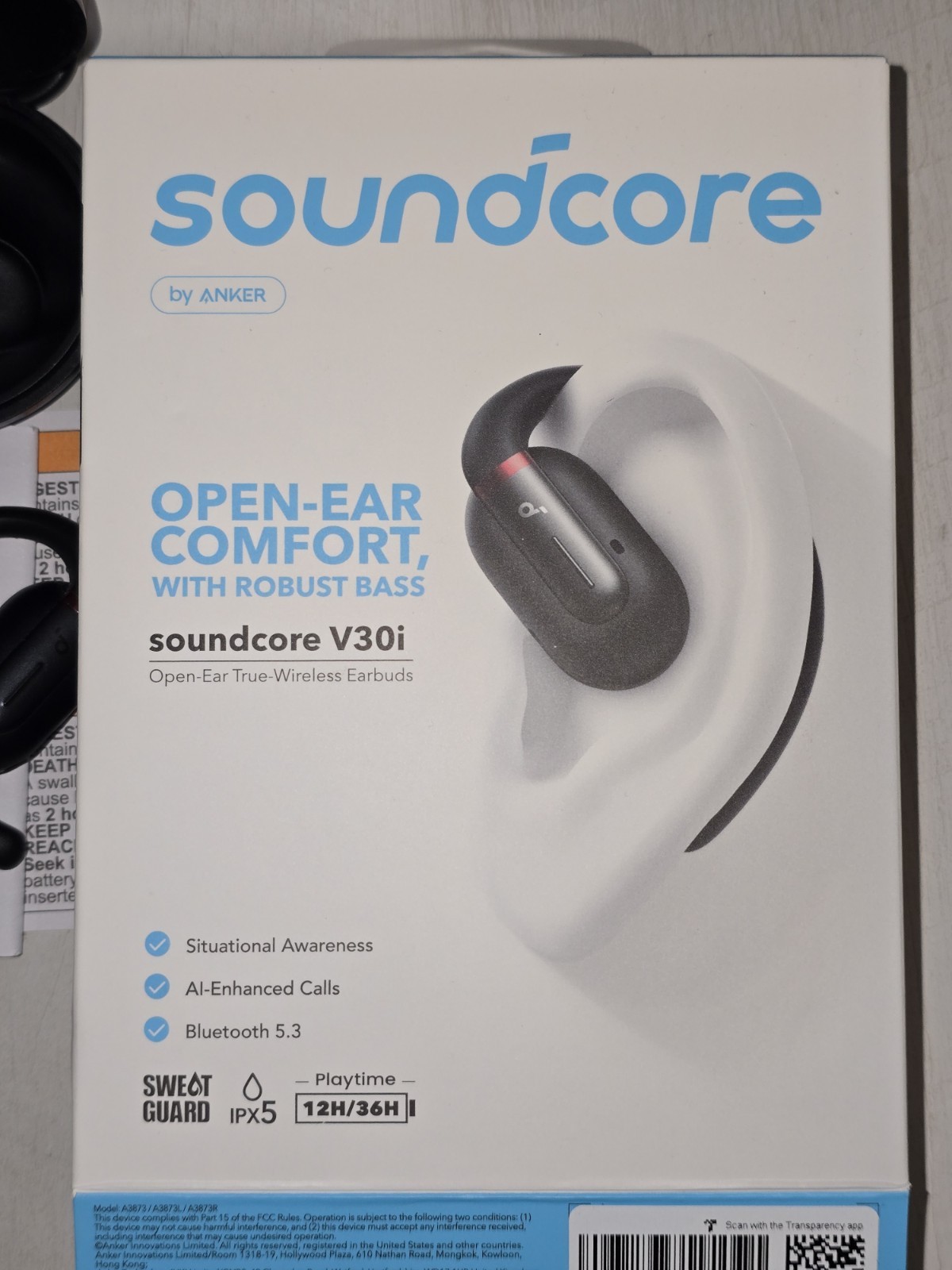 Soundcore V30i Open-Ear Headphones Ergonomic Ear Hooks Robust Bass Earbud