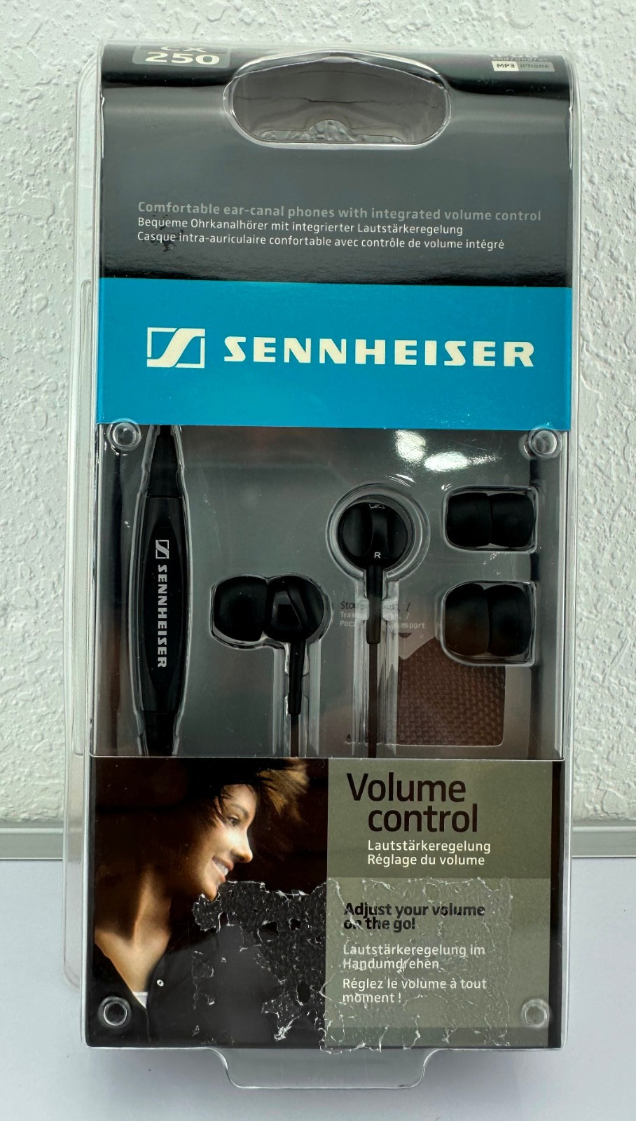 Sennheiser CX 250 Contoured Grip Earbuds with Vol Control and Carrying Case.