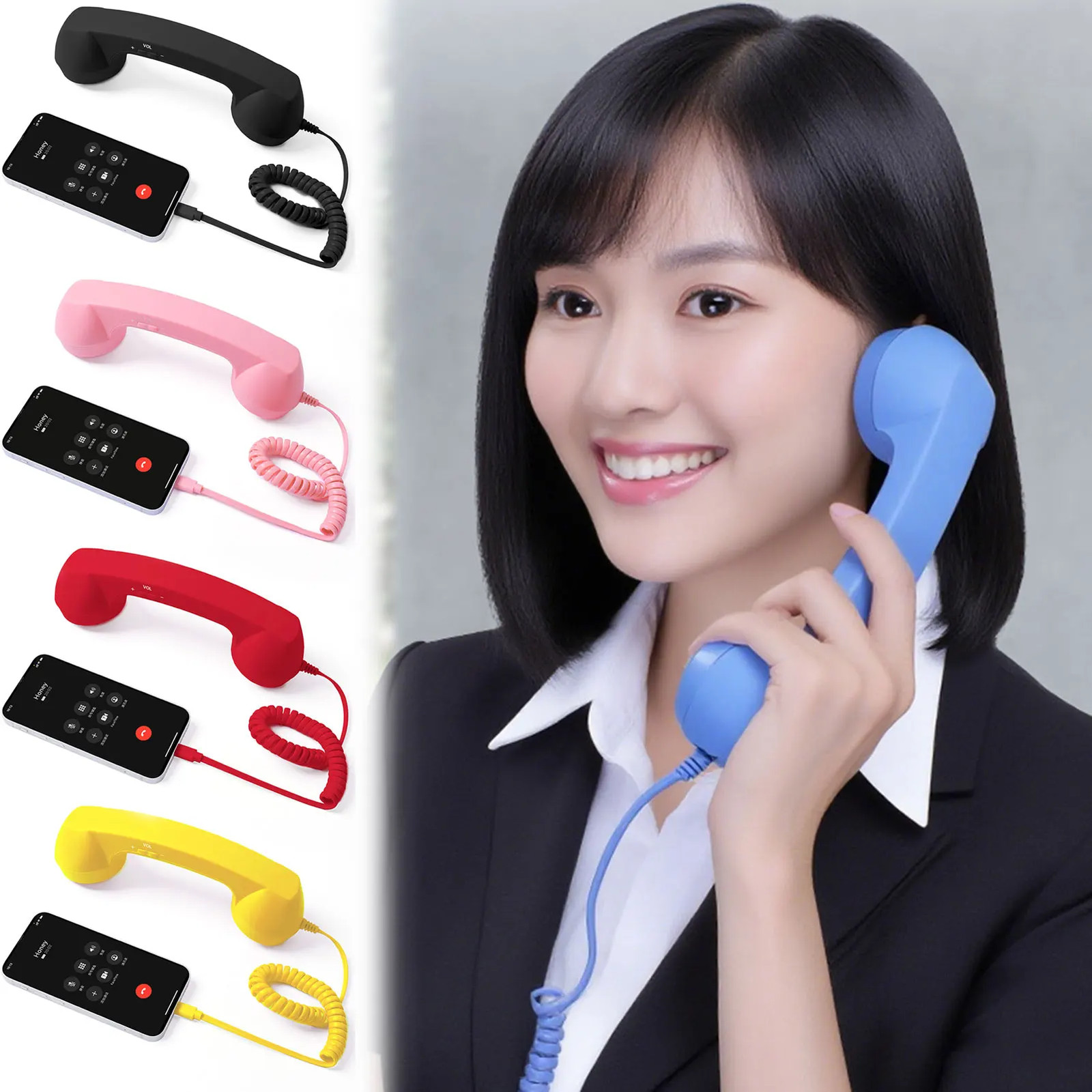 Wired Type-C Mobile Calls Telephones Receiver Antique Style Call Accessory Plug