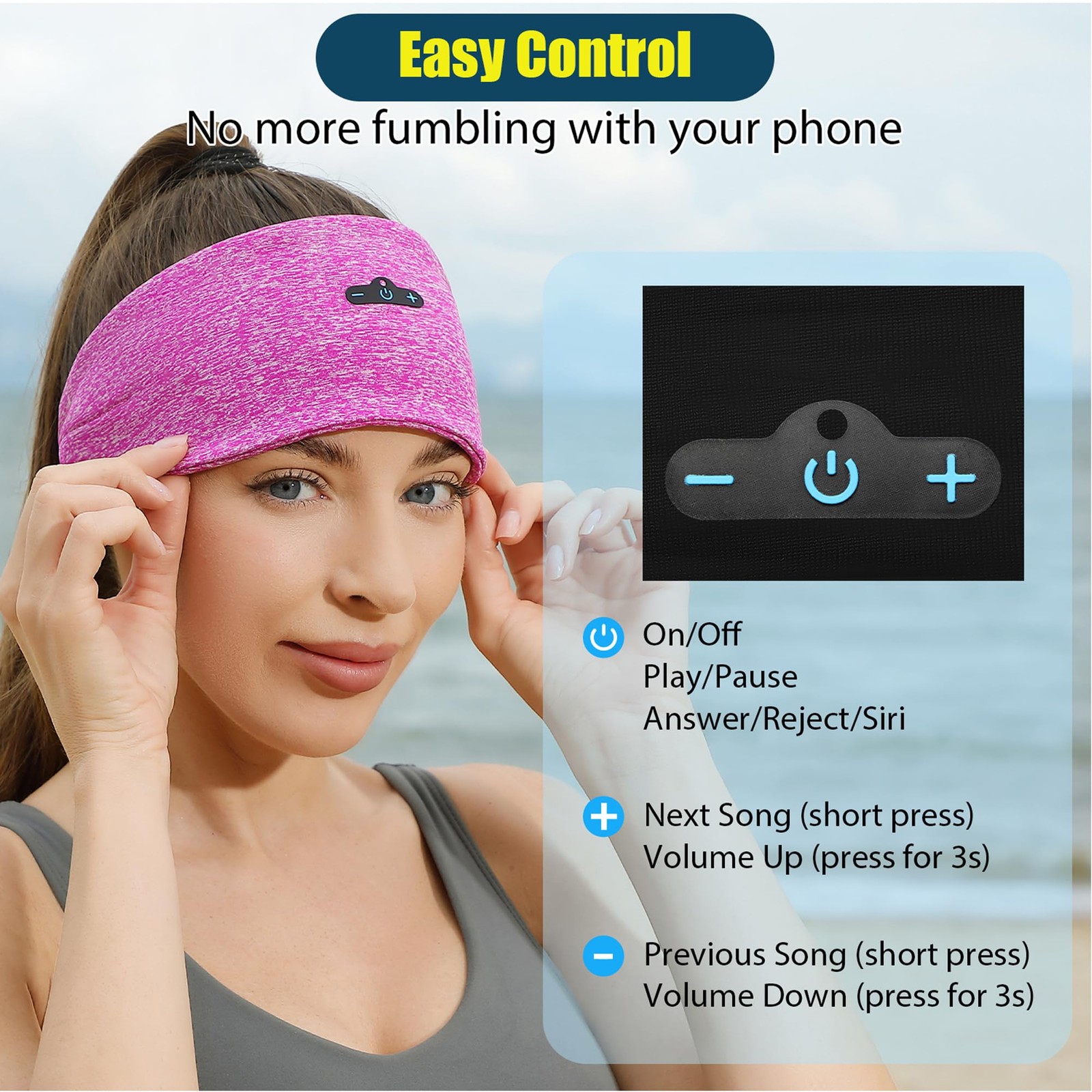 2-Pack Bluetooth Headband, Bluetooth 5.4 Sleeping Headphones,18 Hours Play Ti…