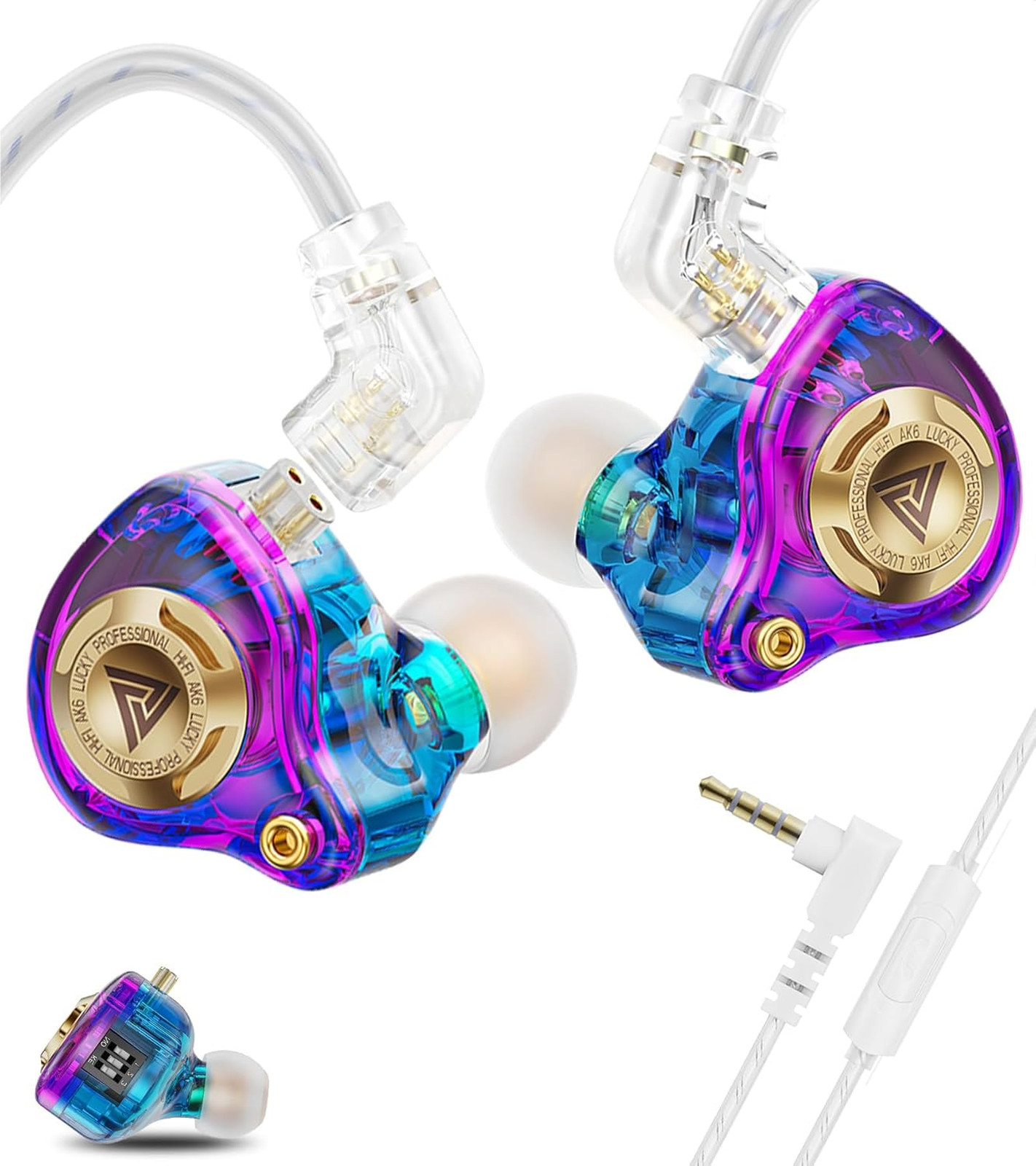 Wired Gaming Earbuds with Mic 11mm Dynamic Driver HiFi In Ear Monitors with