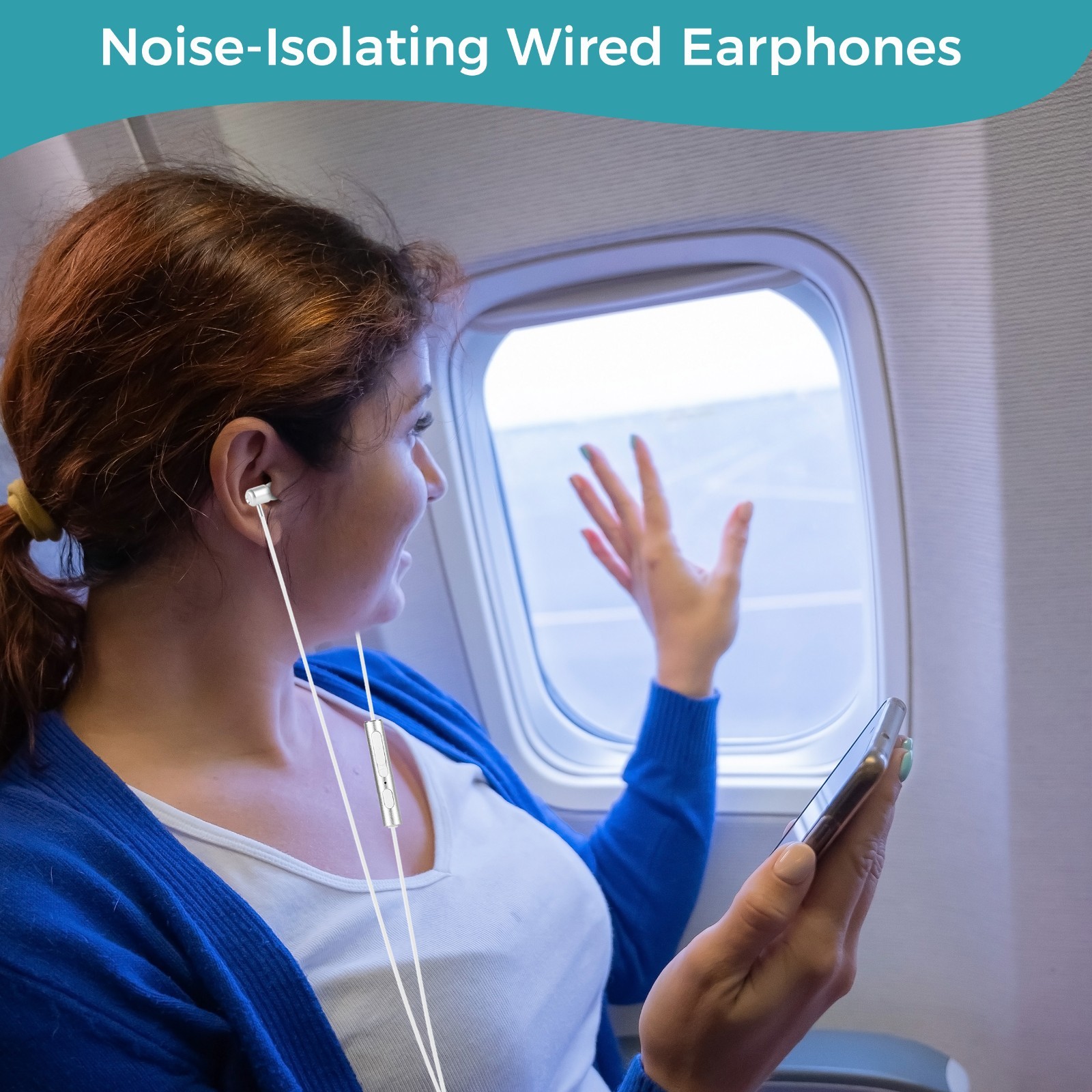 TRON Wired Earbuds with Mic & Volume Control, Noise-Isolating In-Ear Headphone