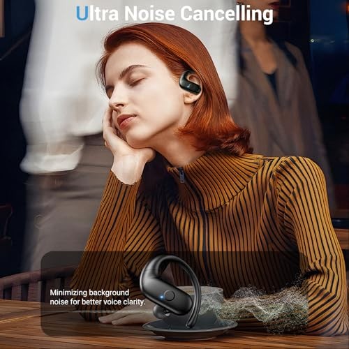 for Wireless Earbuds,Sport Bluetooth 5.4 Headphones,Over Ear Buds with Black