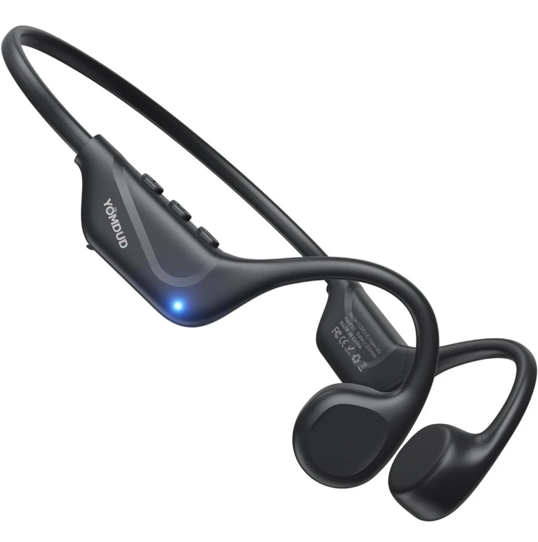 Yomdud Open-M2 Bluetooth 5.4 Headband Headphones, Waterproof, 16mm, Black
