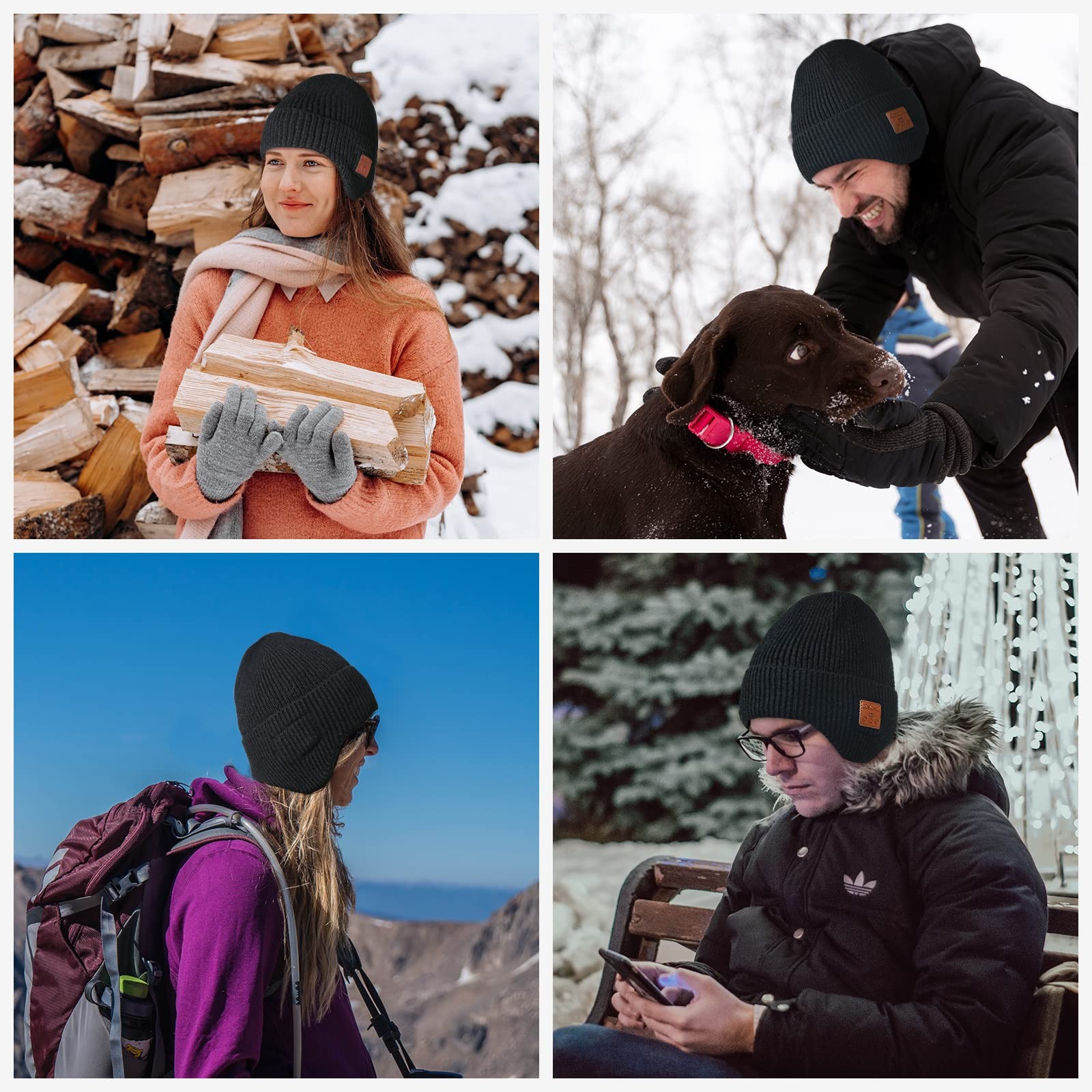 Bluetooth Beanie For Men Women HD Stereo Sound Headphone Hat Winter Knit Cap
