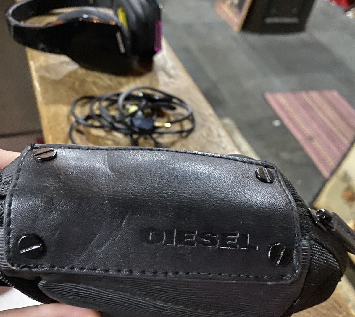 Monster Diesel Over Ear Headphones VEKTR Black Foldable Storage Case Included