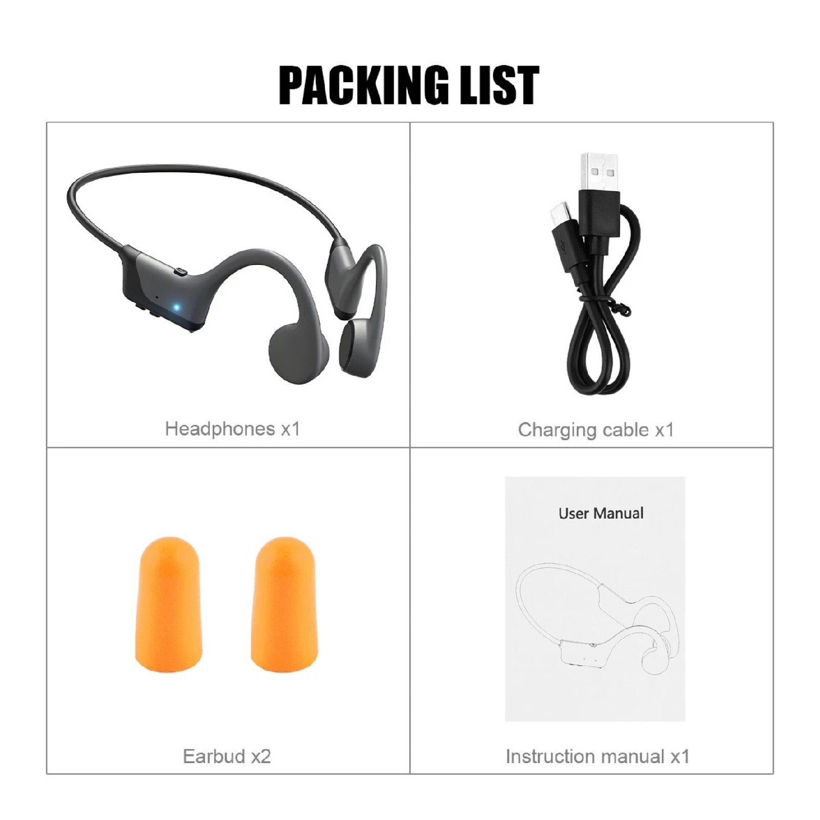 Open Ear Bluetooth Headphones Bone Conduction 5.4 IPX5 Waterproof for Fitness