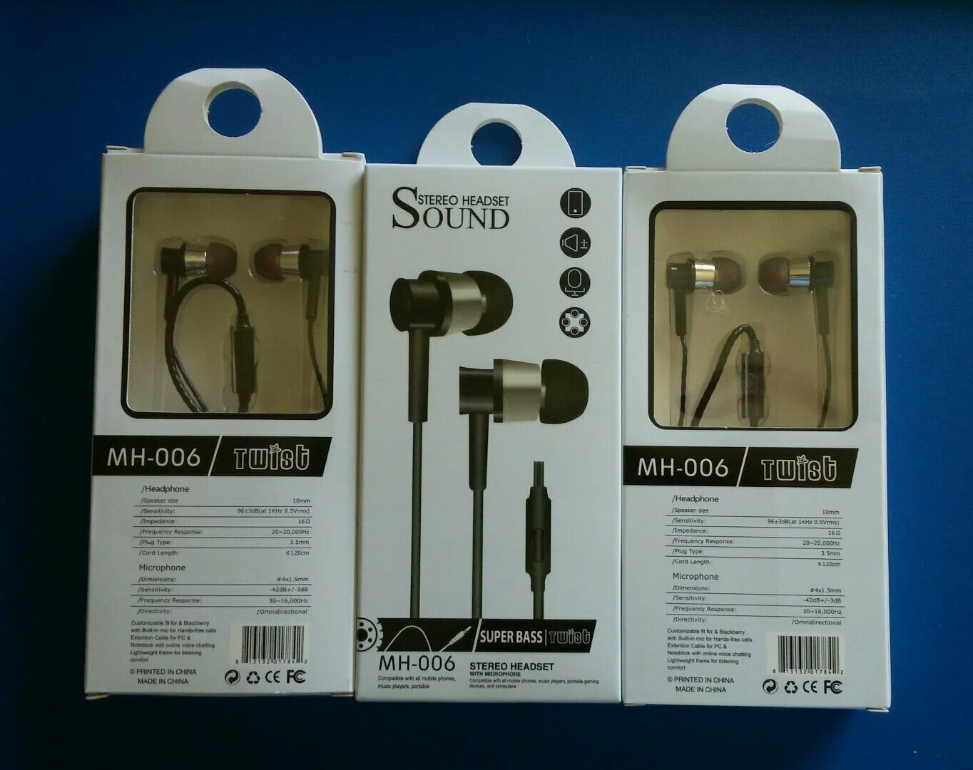 Universal Stereo Headphone Earphone In-ear Ear Bud Wired Headset & 3.5mm Mic (3)