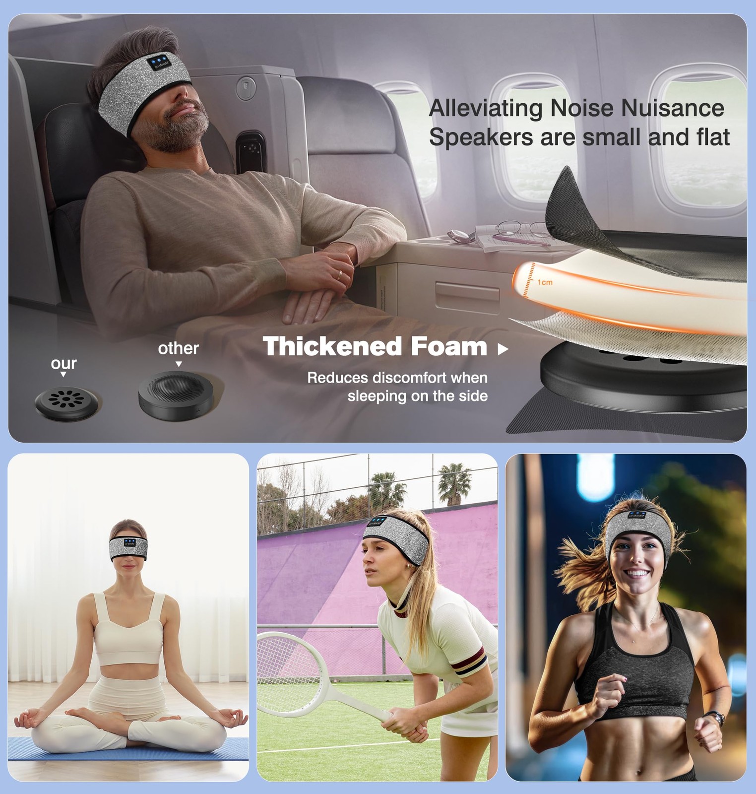Sleep Headphones Bluetooth 5.4, Headband Headphones Earphones Wireless, Sleep…