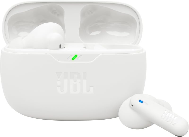 JBL Vibe Beam 2 True Wireless Noise Cancelling Earbuds, Pure Bass Sound, White,