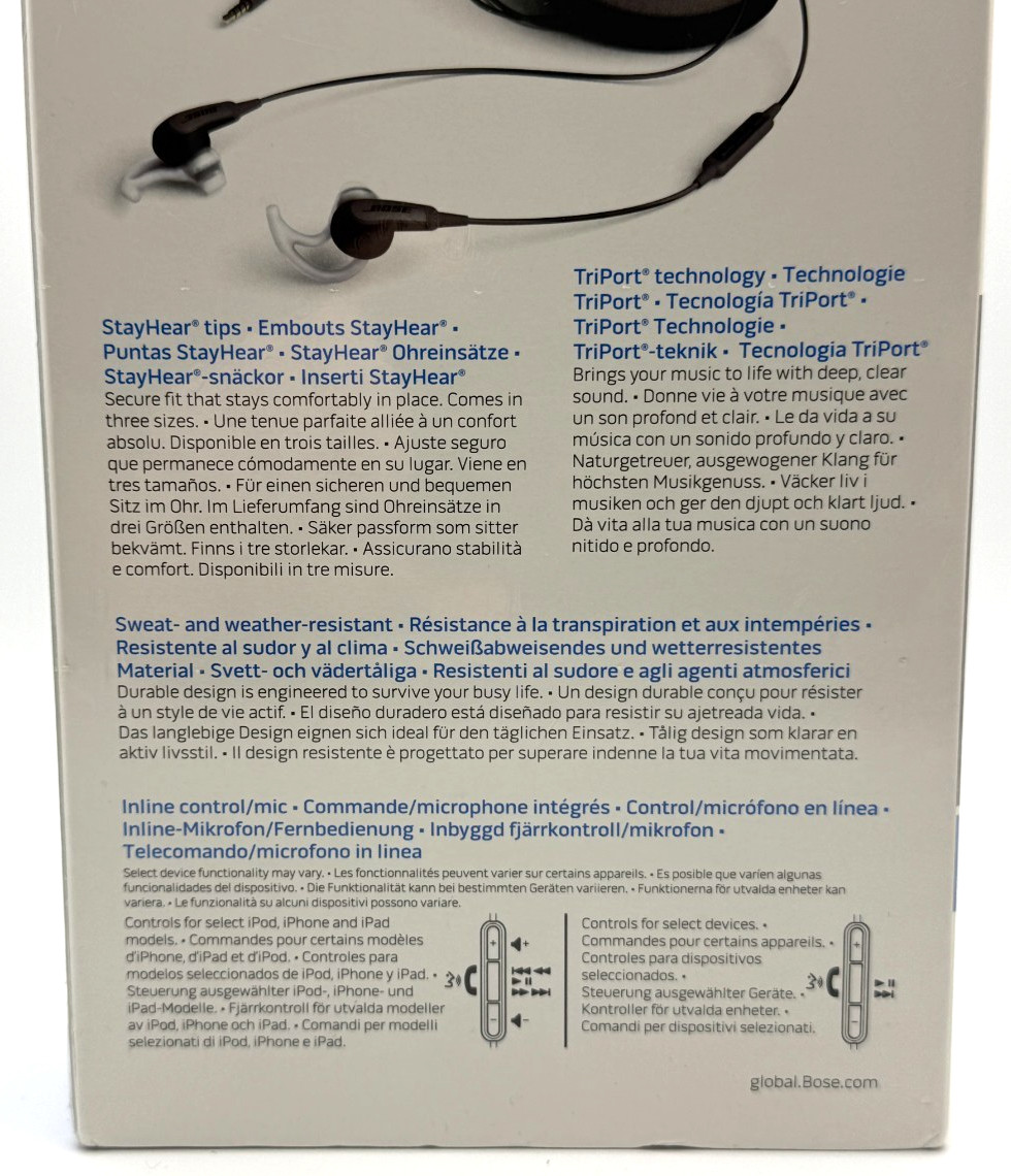 BOSE SoundSport in-ear headphones Wired Apple Controls w/ Mic Energy Green NEW