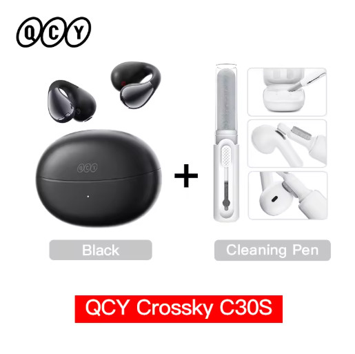 QCY Crossky C30S Open Ear Earbuds LDAC Bluetooth 6.0 Sports Clip