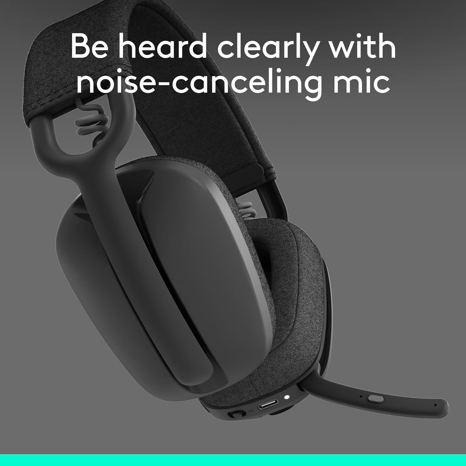 Zone Vibe 100 Wireless Over Ear Headphones – Active Noise Cancellation, Graphite