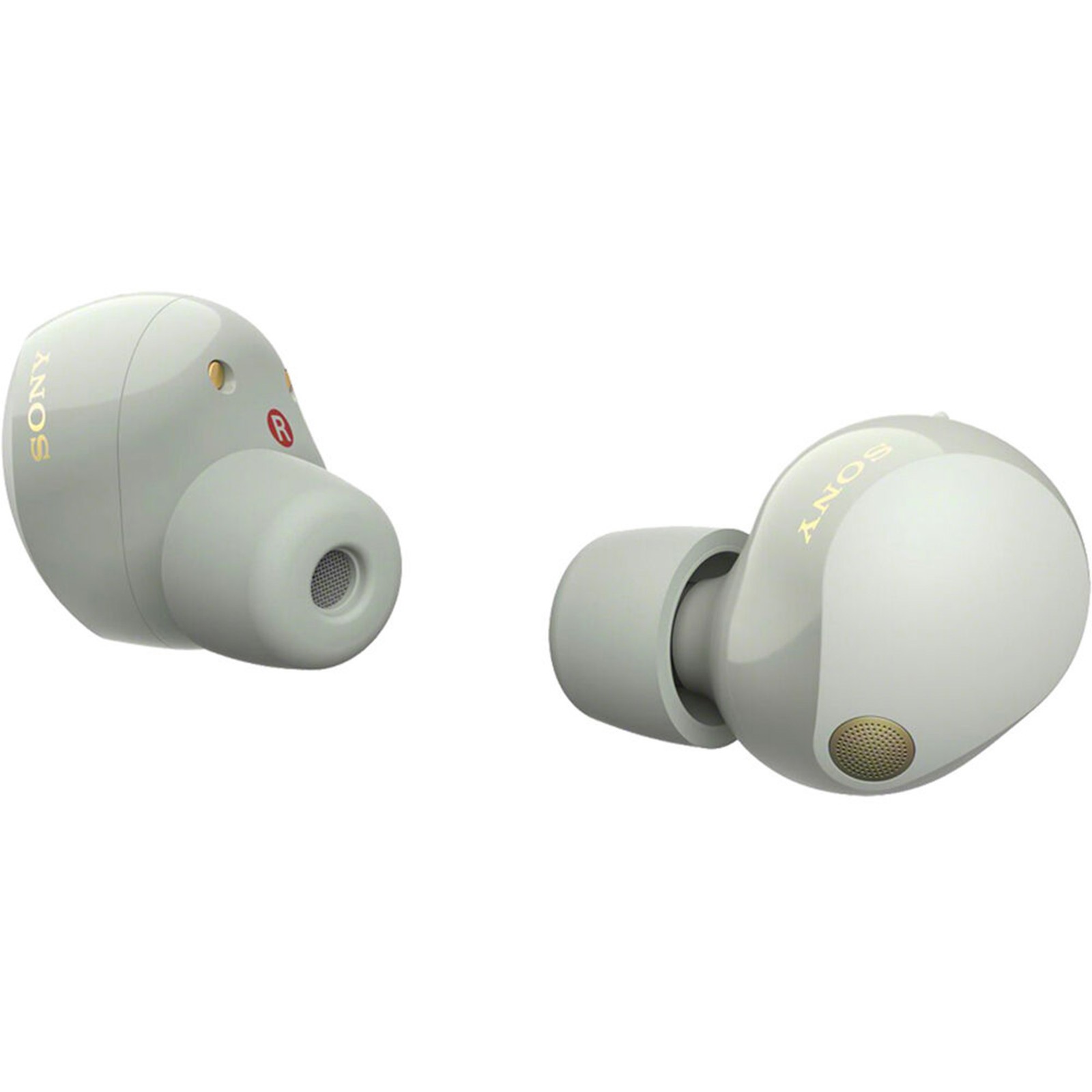 Sony Noise Canceling Truly Wireless Earbuds, Silver + Accessories + Warranty Kit