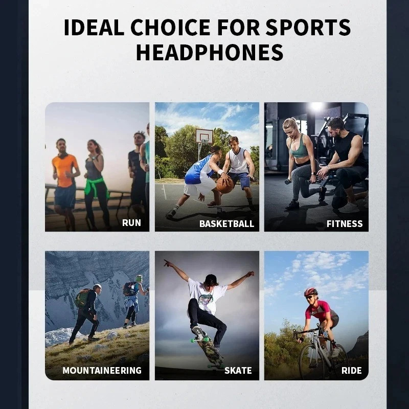 Bone Conduction Wireless Sport Headphones Bluetooth Earphone w/ Mic Waterproof